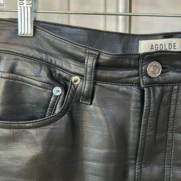 EUC AGOLDE Black Recycled Leather Pants (sz 27) - Picture 7 of 7